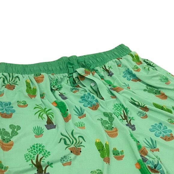 Little Sleepies Succulent Love Men Pajamas Set Size L Funny Print Short Sleeve - Picture 6 of 8